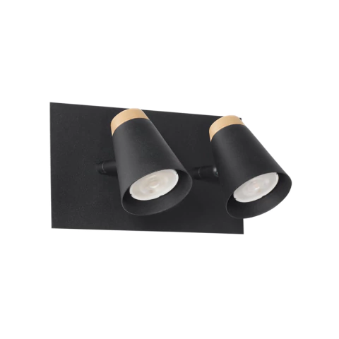 APLIQUE 2 LUCES ELEANOR 8001/A2 DETALLE MADERA APTO LED GU10 MARKAS - comprar online