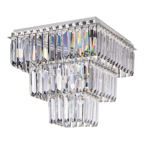 PLAFON LLUVIA CRISTAL 9 LUCES MODERNO ESCALONADO APTO LED G9 FLUX G717 09C - comprar online
