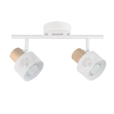 APLIQUE LIIV U1002 2 LUCES DETALLE MADERA VINTAGE LED GU10 MARKAS - comprar online