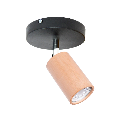 LAMPARA APLIQUE CILINDRO MADERA 1 LUZ MOVIL BASE 12CM LED GU10 - comprar online