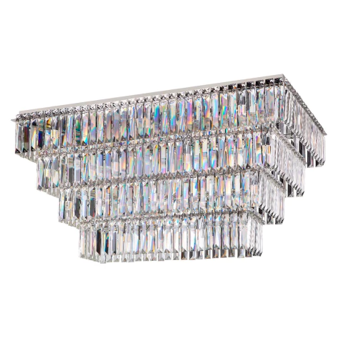 PLAFON LLUVIA CRISTAL 32 LUCES DISEÑO ESCALONADO APTO LED G9 FLUX G717 32C - comprar online