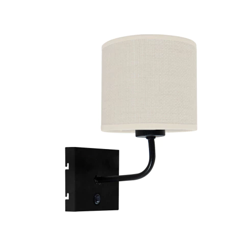 Velador de pared con pantalla y tecla de encendido, apto para bombillas LED E27