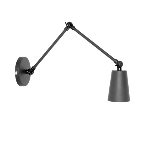 Aplique de pared con cuerpo articulable y spot móvil con portalámpara LED E27