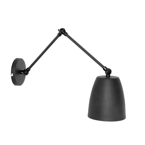 Aplique de pared con cuerpo articulable de tres movimientos y cabezal movil apto para LED E27