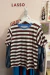 Remera Rayitas Cuello Turquesa - comprar online
