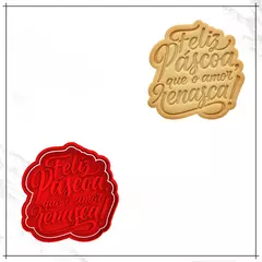 Cortador e Carimbo - Feliz Páscoa, que o amor renasça - comprar online