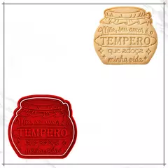Cortador e Carimbo - Mãe, seu amor é o tempero que adoça minha vida