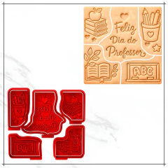 Cortador e Carimbo - Caixa Dia dos professores Kit 2 - Feliz dia dos professores