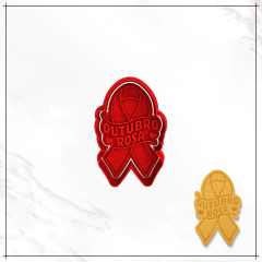 Cortador e Carimbo - Outubro rosa - Laço - comprar online