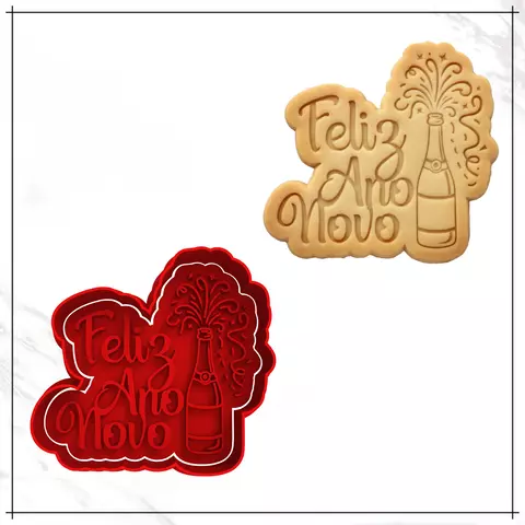 Cortador e Carimbo - Feliz Ano Novo 2 - comprar online