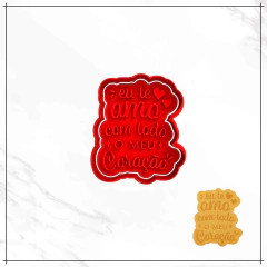 Cortador e Carimbo - Eu te amo com todo meu coração - comprar online