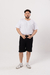 Bermuda Big Fit Negro Bolsillo Desgastado