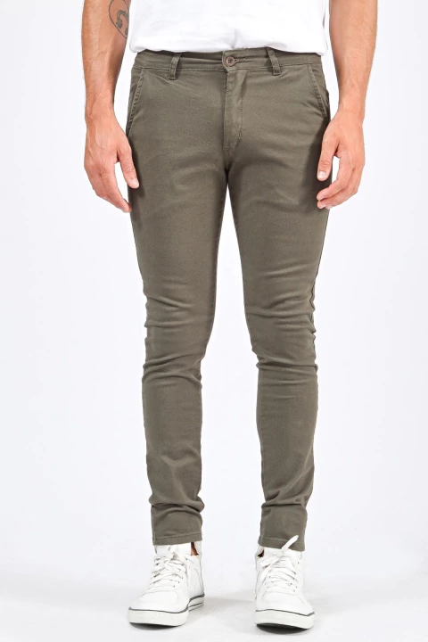 Pantalón Chino De Gabardina Elastizado