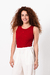 Musculosa Collareta Ancha Con Borgado