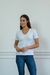 Remera De Algodon Con Lycra Escote V - comprar online
