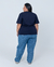 Camiseta Plus Size 100% Algodão Believe in Yourself Azul Marinho - loja online