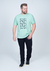 Camiseta Plus Size Malha Relevo Nature Verde Claro