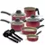 Jogo de Panelas Kit 9 Peças Antiaderente Tampa Vidro Teflom - CotidianaShop