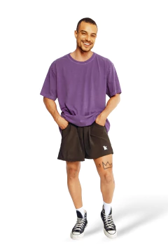 CAMISETA KOROVA REGULAR BASICA UVA ESTONADA - loja online