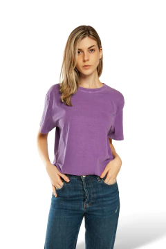 Imagem do CAMISETA KOROVA REGULAR BASICA UVA ESTONADA