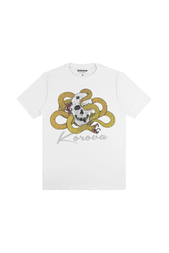 CAMISETA KOROVA SKULL & SNAKE BRANCA