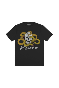 CAMISETA KOROVA SKULL & SNAKE PRETA