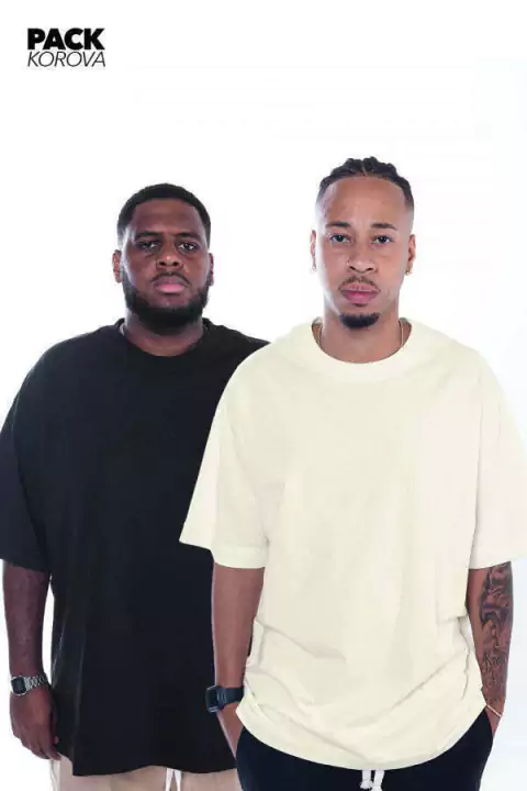 PACK DE 2 CAMISETAS NOVA OVERSIZED KOROVA PRETO/OFF