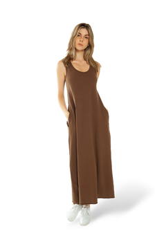 VESTIDO REGATA LONGO KOROVA MARROM - comprar online