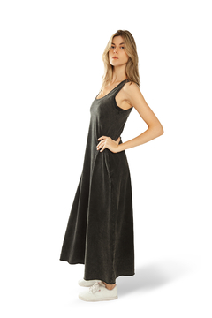 VESTIDO REGATA LONGO KOROVA PRETO SKY - Korova