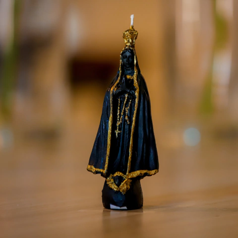 Vela Decorativa Nossa Senhora Aparecida 14cm com Pintura
