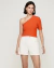 Shorts Jeans Reto Cintura Alta Off white ZCFJ DZARM