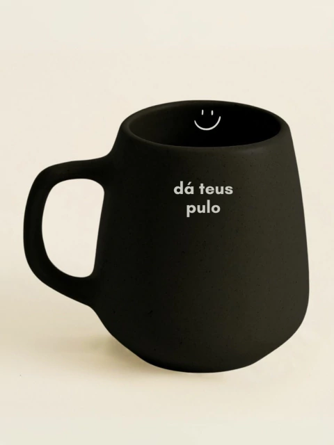Caneca OVAL Dá teus pulo Preta - comprar online