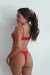 Conjunto Hipnose com aro de sustentação sem cinta liga- Vermelho - comprar online