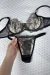 Conjunto Agatha Preto em tule bordado sem bojo com aro de sustentação