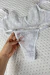 Conjunto Agatha Branco em tule bordado sem bojo com aro de sustentação