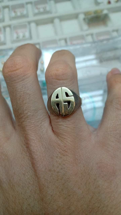 Anillo doble inicial Plata y Oro - comprar online