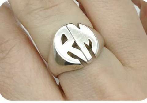 Anillo doble inicial ovalado | Plata 925 - comprar online