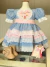 Vestido Princesa Junina Azul Bebê com Rosa na internet