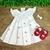 Vestido Casinha de Abelha Branco com Bordado Vermelho