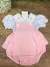Imagem do Jardineira Maju com Blusinha Rosa Bebê