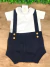 Jardineira Suspensório em Tricot Azul Marinho - Laços da Bela