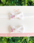 Laço Linho Petit Branco com Bordado Lavanda - comprar online
