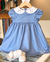 Vestido Aurora Azul Acetinado - comprar online