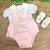 Jardineira Maju Rosa Bebê com Blusinha