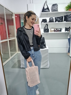 Tote mini crochet (rosa pastel) - tienda online