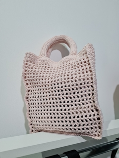 Tote mini crochet (rosa pastel) - comprar online