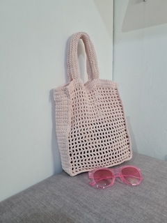 Tote mini crochet (rosa pastel)
