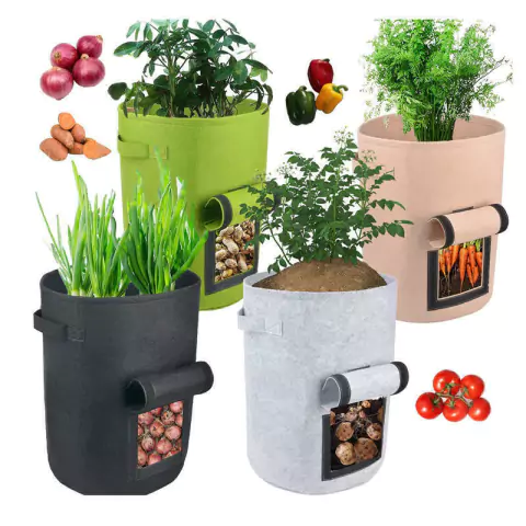 Maceta Jardín Tipo Bolsa De Tela De 20 Litros 23x30 Cm - comprar en línea