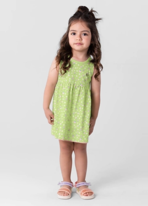 Vestido Infantil Menina em Meia Malha Regata Brandili