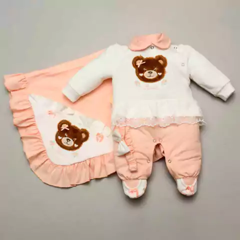 SAÍDA MATERNIDADE LUXO BORDADO EM MALHA 100% ALGODÃO - 5 PEÇAS